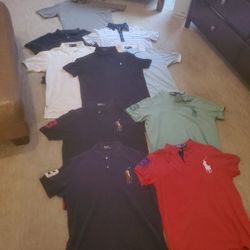 10 Large  Ralph Lauren And One Chapps Polo Shirts,assorted  Colors