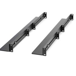 1U 19 inch Server Rack Rails - 24-36 inch Adjustable Depth - Universal 4 Post Rack Mount Rails - Netw