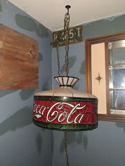 Coca-Cola Tiffany-Style Hanging Pool Table Light