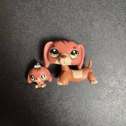 Littlest Pet Shop LPS #3601 & #3602 Mommy and Baby Daschund