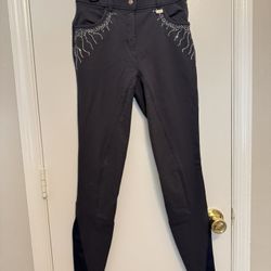 Montar Femke Yati Crystal Lians Grip Breeches Grey Size 36