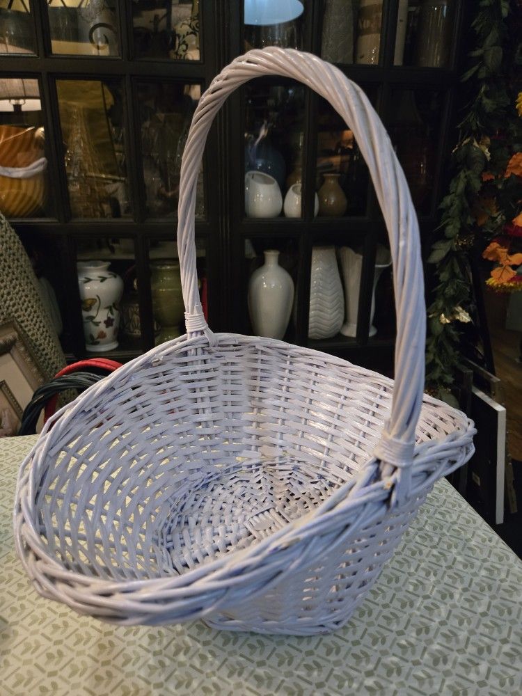 Pretty Lilac Wicker Basket