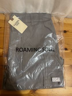 ROAMING SOUL MEN'S COTTON FLEX STRETCH CARGO SHORTS SIZE 34 LIGHT GRAY BRAND NEW $40 Meet Up In Irving @dfwgoods