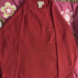 Red L.L Bean Waffle Crewneck