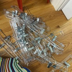 24 clear child pant hangers 