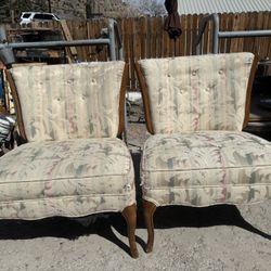 Pair of vintage slipper chairs