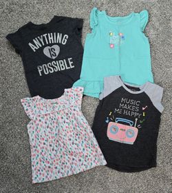 Lot 4 Jumping Beans Toddler Girl Graphic Tees / Tanks Size 24M / 2T Ruffle