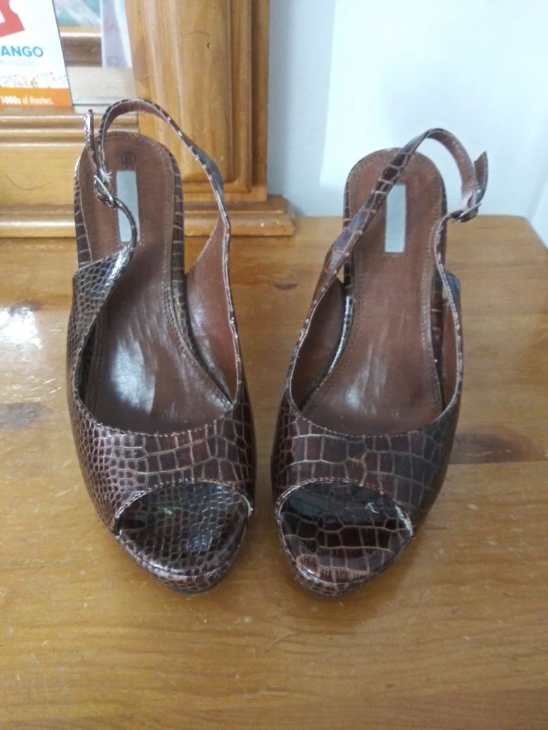Brown heels shoes