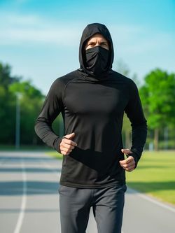 Camiseta con capucha y máscara para hombre talla XL