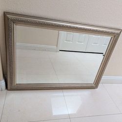 Vintage Beveled Large Wall Mirror By Carolina Mirror Co.