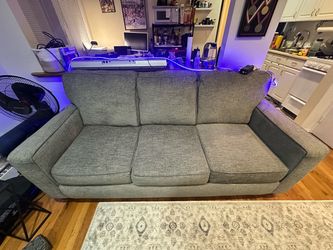 Gray 3-Seat Fabric pullout bed/Sofa
