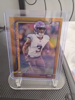 Jordan Addison Topps Chrome Autograph Trading Card