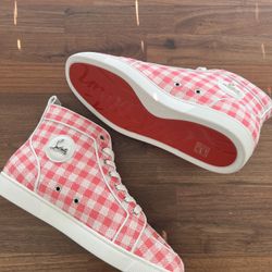 Christian Louboutin Orlato High Pink Plaid Size 13 (EU 46) Men’s