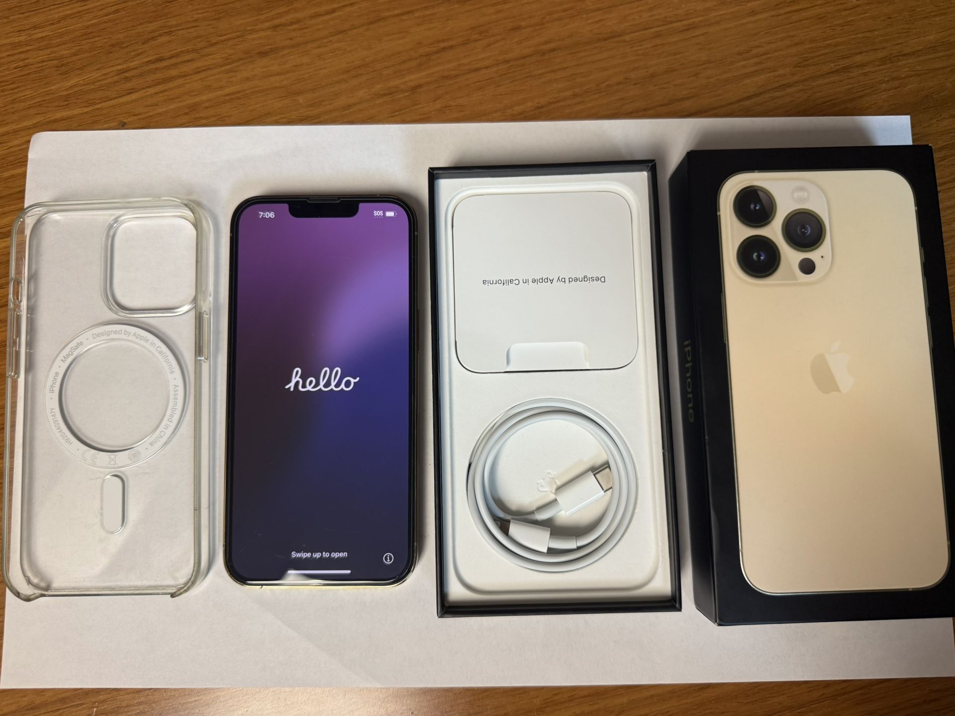 Unlocked Apple iPhone 13 Pro Gold 128GB (Excellent Condition) A2483