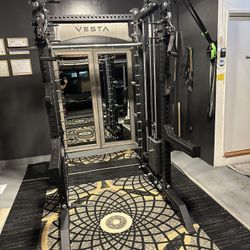 Vesta Fitness PRO SERIES Ultimate Half Rack Functional Trainer w/Smith Machine Bar | 320lb Stack | Gym Equipment | Fitness | Commercial | Squat Rack 