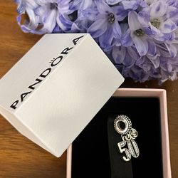 Brand NEW Authentic Pandora 50th Celebration Dangle Charm Jewelry S925 ALE