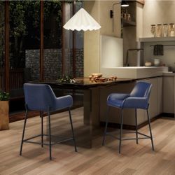 oulluo Bar Stools Set of 2, Counter Height Bar Stools,Upholstered Kitchen Counter Stool,