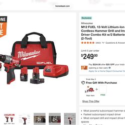 M12 FUEL 2-Tool Combo Kit (Hammer Drill & Impact Driver)