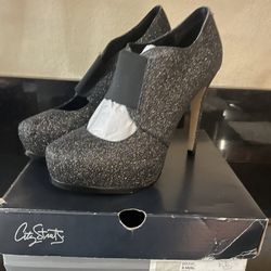 Black Glitter Platform Shoes