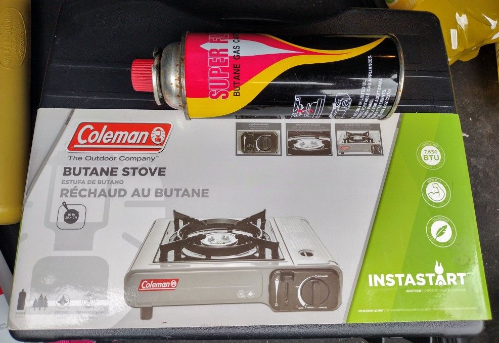Coleman Tabletop Portable Butane Gas Camping Stove, 1 Burner, Gray
Super Flame Butane Gas Cartridge
It's new