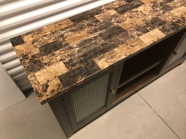Faux Marble Top Entertainment Center For In Fox Point Wi Offerup