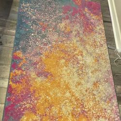 Colorful Nourison Home Passion Sunburst Area Rug – 5’3” x 7’3”