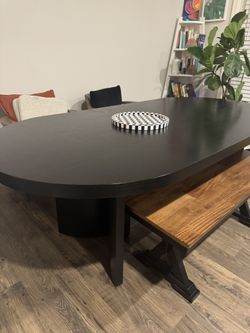 Oval Dining Table + Bench