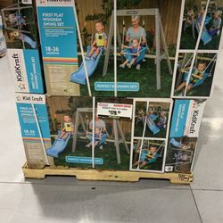 FIRST PLAY WOODEN SWING SET