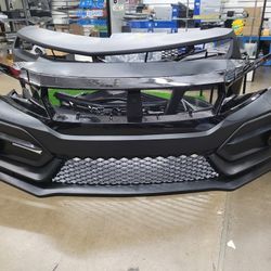 16-21 Honda Type R Style conversion Front Bumper Cover W/Grille W/Lip fit Sedan Coupe HATCHBACK UNPAINTED