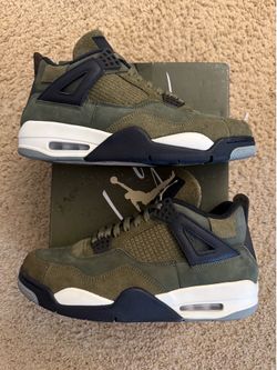 Size 10 (Pre owned, comes with original box) - Air Jordan 4 craft SE olive
