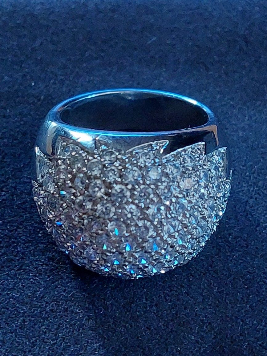 925 Sterling Silver Pave Original Diamonds Ring