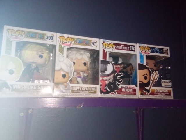 One Piece And Marvel Funko Pops.
