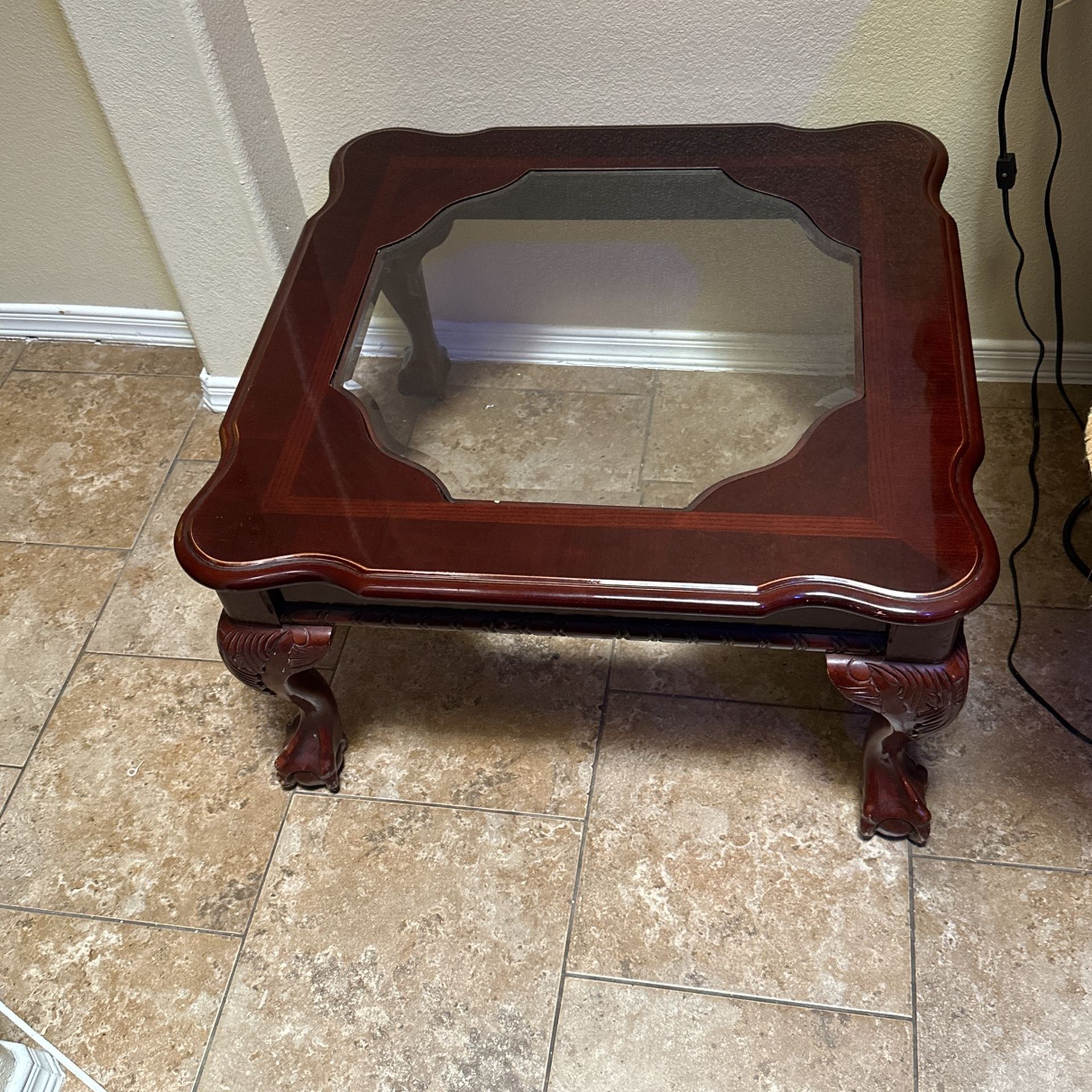 Maroon Glass Table