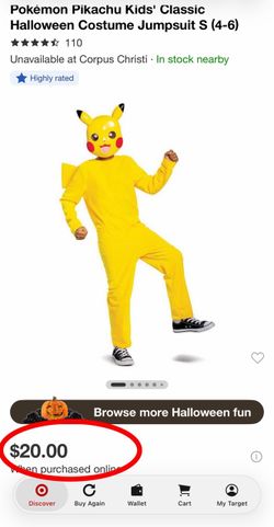 Pokémon Pikachu Kids' Halloween costume Size 7/8