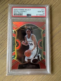 PSA 10 2020 Panini Select Devin Vassell Red Prizm /199 #71 Rookie RC Spurs SP