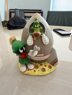 Vintage Marvin the Martian & K-9 Rocket Coin Bank – Looney Tunes Collectible