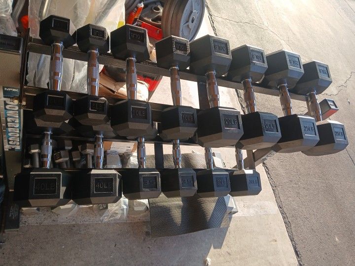 Weights Rubber Pairs 330 Lb With Rack 420