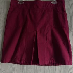 Ann Taylor Red Skirt with Front Pleat Women’s Size 8