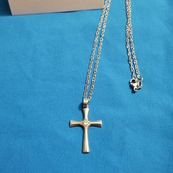 James Avery Silver Serenity Cross Retired With Necklace $250