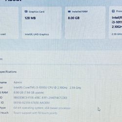 Lenovo iDeaPad 81WR 2020 TouchScreen Core i3-10110u 2.10GHz 8GB 256GB SSD