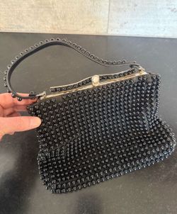 Vintage Black Beaded Purse