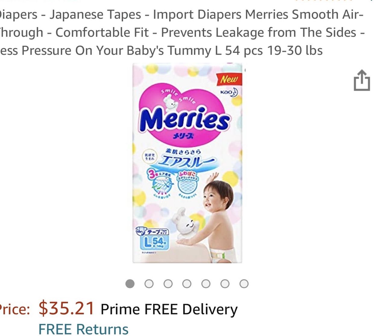 Merries Diaper Size L