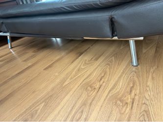 Leather convertible couch/bed.