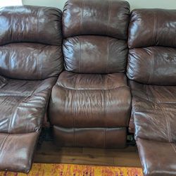 Leather 3 Seater Recliner Sofa