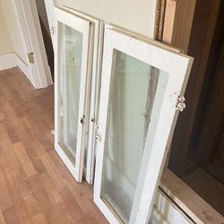 Antique Windows, Display Case Doors, And Door 