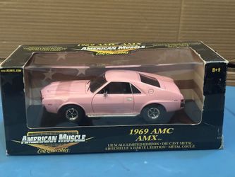 Ertl American Muscle 1969 AMC AMX 1:18 Scale Diecast Car LE Pink Limited Edition