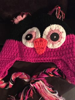 Pink owl hat new
