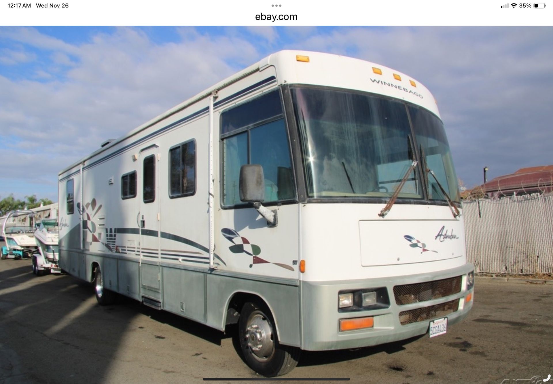 1999 Winnebago Adventurer RV 36ft 6.8 L V10 Automatic , $7,400