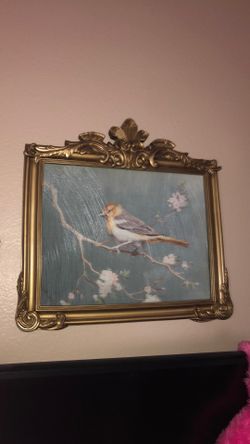 Vintage bird picture frame