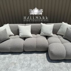 New Beautiful Boucle Sectional Couches 